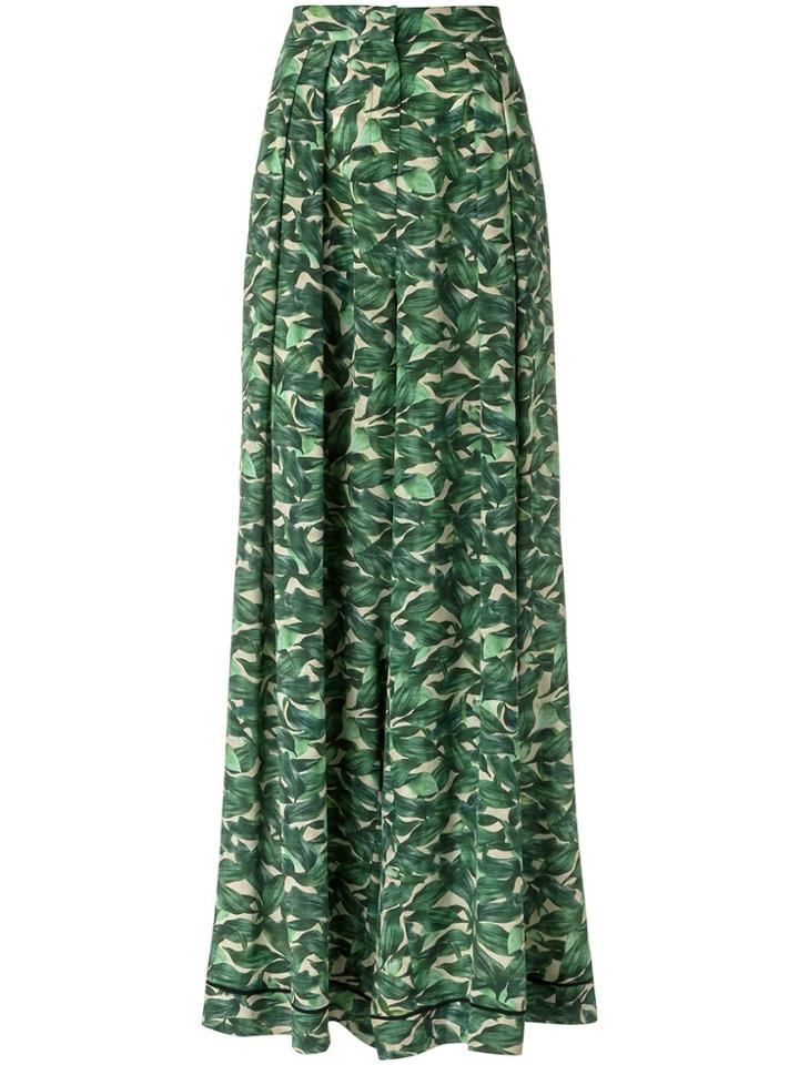Andrea Marques Silk Palazzo Pants - Green
