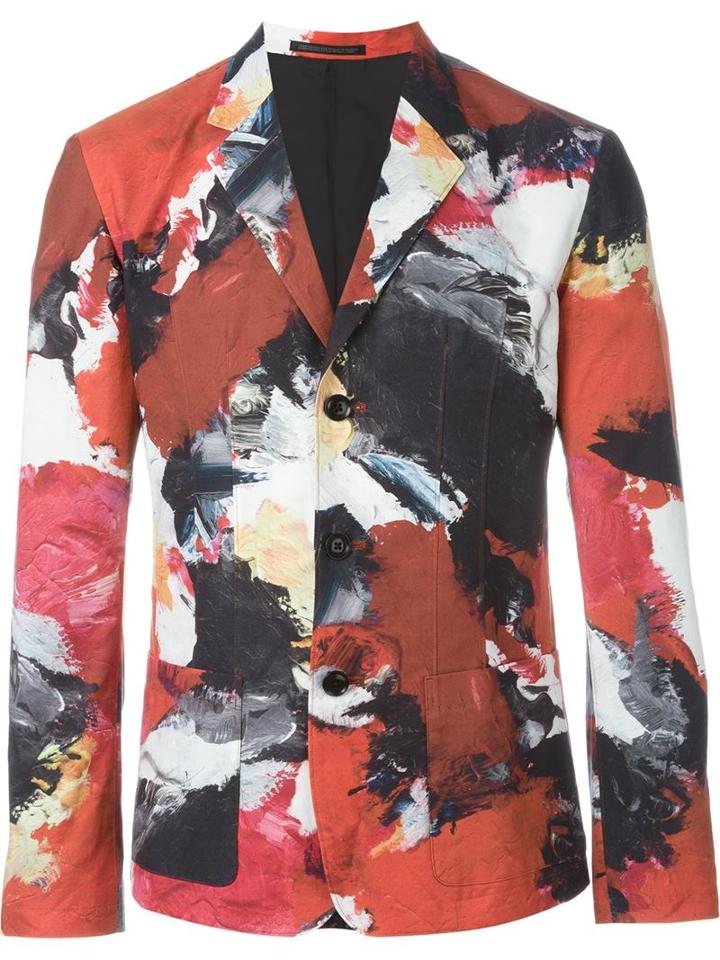 Yohji Yamamoto Watercolor Printed Blazer