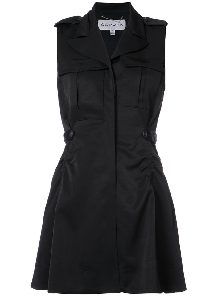 Carven Cargo Vest Dress - Black