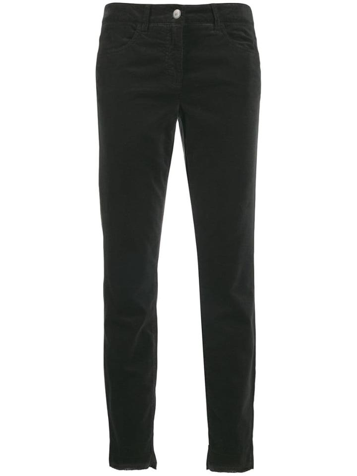 Luisa Cerano Velour Skinny Trousers - Black