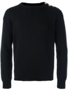 Saint Laurent Button Detail Sweater - Black