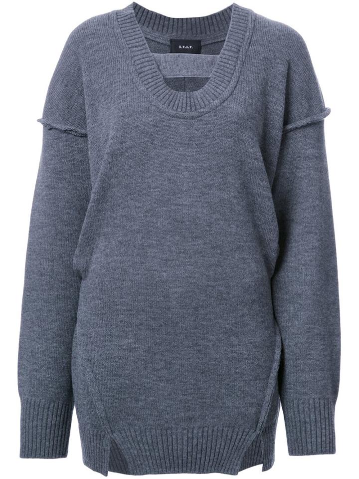G.v.g.v. Raw Edge 'maiko' Blouse, Women's, Size: Xs, Grey, Wool