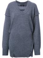 G.v.g.v. Raw Edge 'maiko' Blouse, Women's, Size: Xs, Grey, Wool