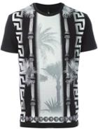 Versus Tropical Print T-shirt, Men's, Size: Xs, Black, Cotton