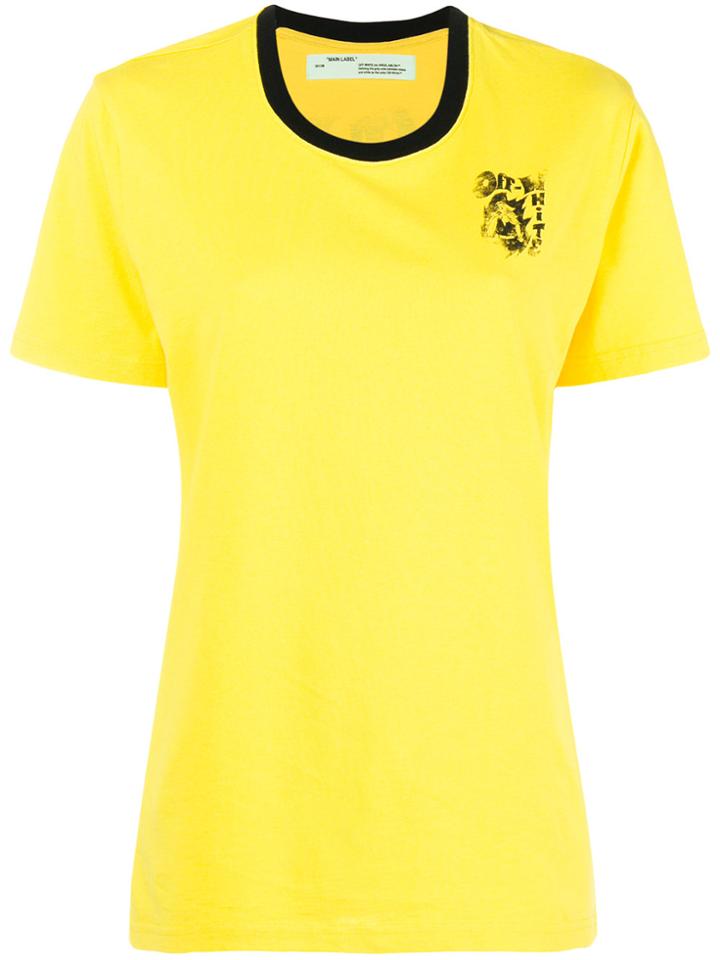 Off-white Logo Print T-shirt - Yellow & Orange