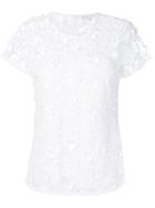 Michael Michael Kors Floral Appliqué Lace Top - White