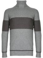 Guild Prime Striped Turtleneck Sweater - Grey