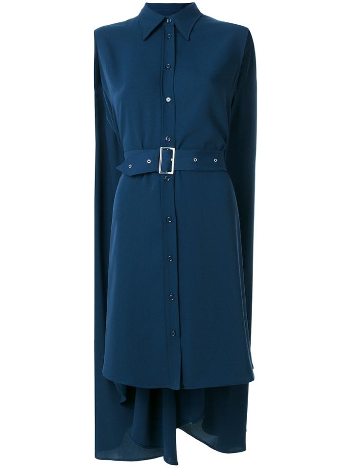 Mm6 Maison Margiela Belted Cape Dress - Blue