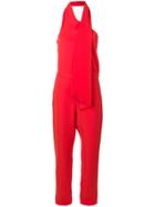 Lanvin Scarf Collar Jumpsuit - Red