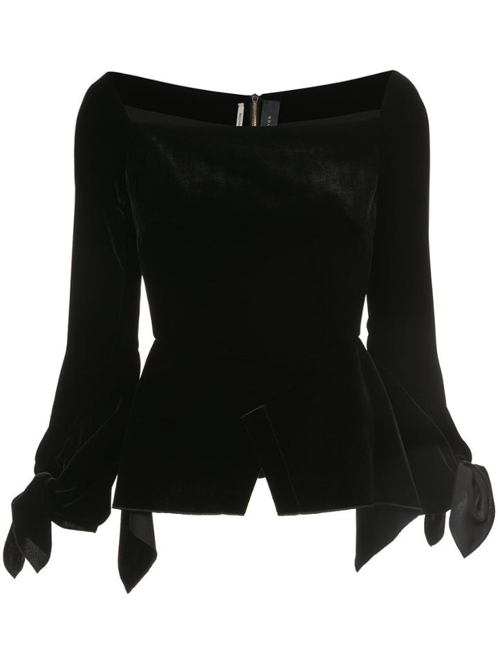 Roland Mouret Draped Longsleeved Blouse - Black