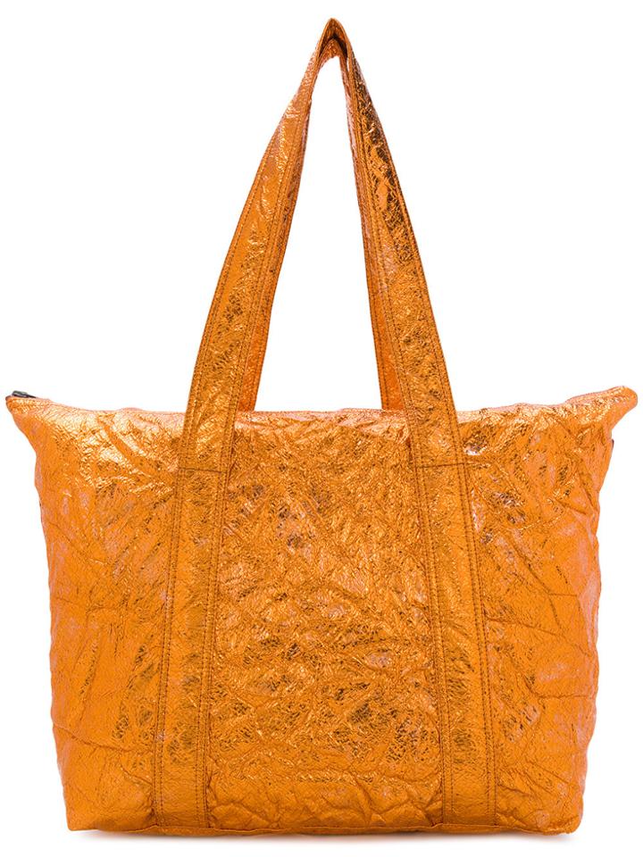Sies Marjan Large Creased Tote - Yellow & Orange