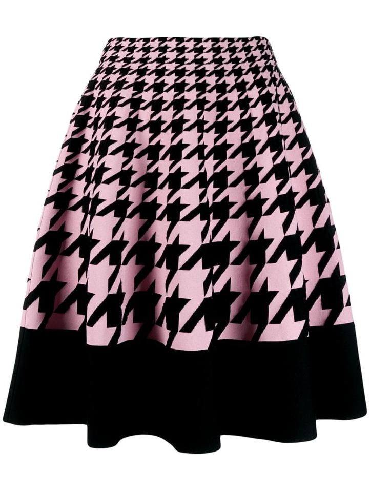 Alexander Mcqueen Houndstooth Knitted Skirt - Pink
