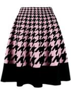 Alexander Mcqueen Houndstooth Knitted Skirt - Pink