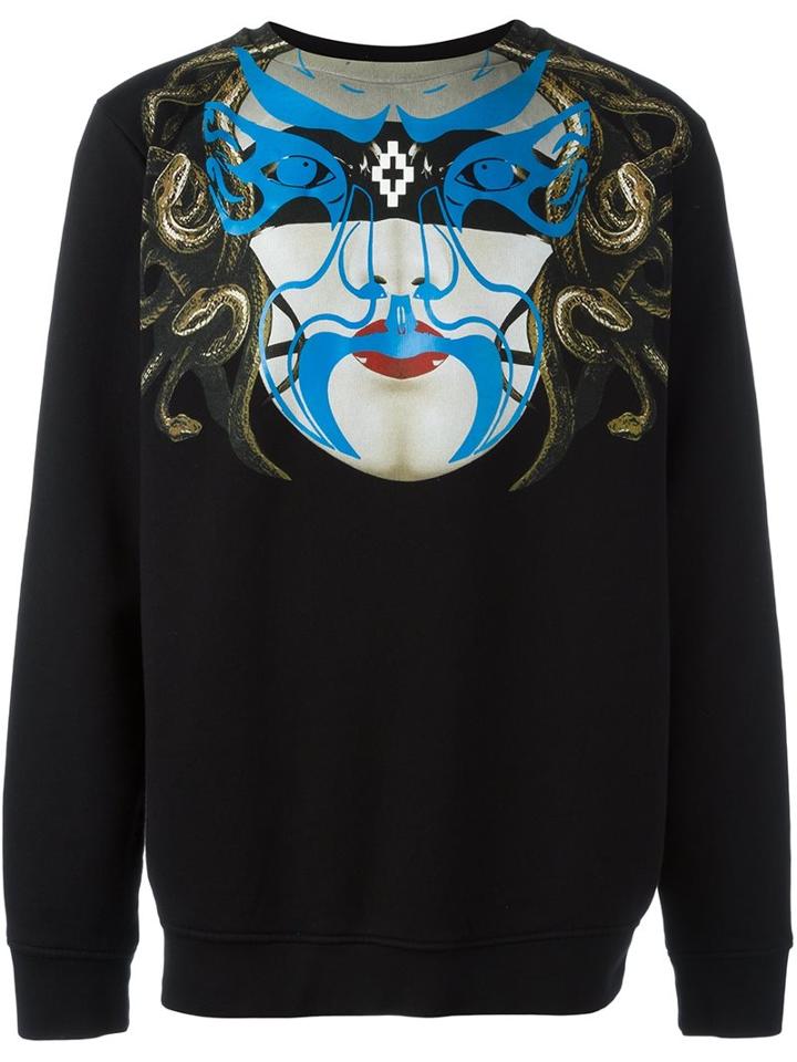 Marcelo Burlon County Of Milan Mask Print Sweatshirt, Men's, Size: Small, Black, Cotton