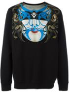 Marcelo Burlon County Of Milan Mask Print Sweatshirt, Men's, Size: Small, Black, Cotton