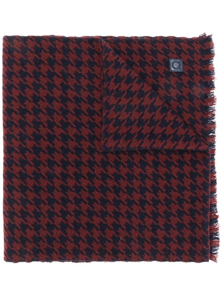 Salvatore Ferragamo Houndstooth Scarf - Red