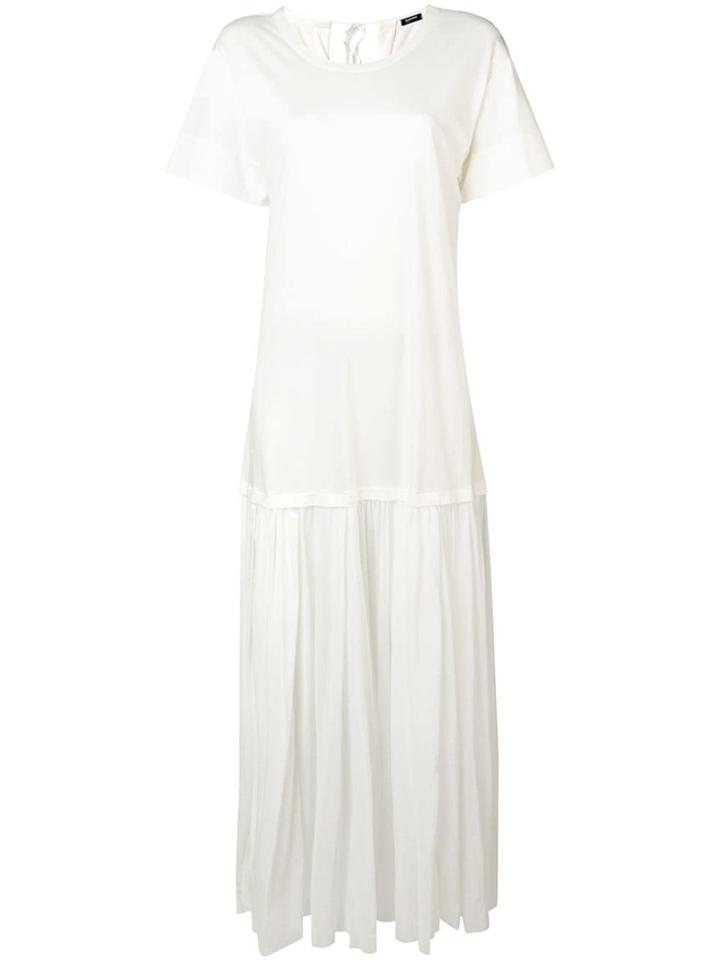 Jil Sander Navy T-shirt Drape Dress - White