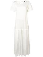 Jil Sander Navy T-shirt Drape Dress - White