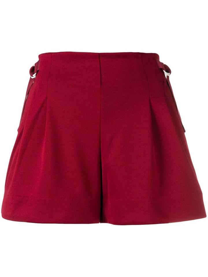 Y-3 3-stripes Belted Shorts - Red
