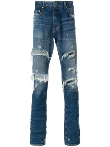 Super Légère Distressed Fitted Jeans - Blue
