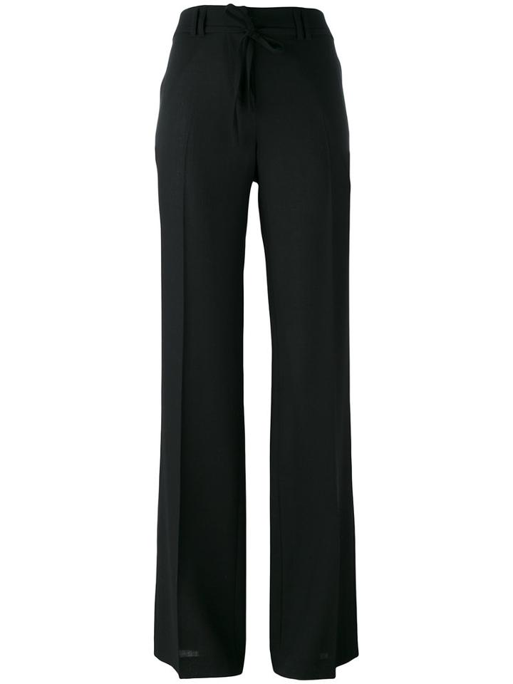 Ann Demeulemeester Belted Palazzo Pants, Women's, Size: 40, Black, Virgin Wool