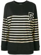 Mes Demoiselles Metallic Stripe Sweatshirt - Black