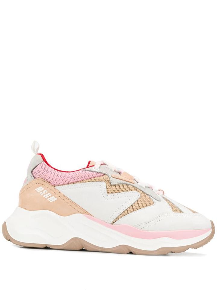 Msgm Panelled Chunky Sneakers - White