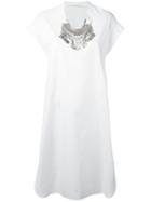Miahatami - Oversized Necklace Dress - Women - Cotton - 44, Women's, White, Cotton
