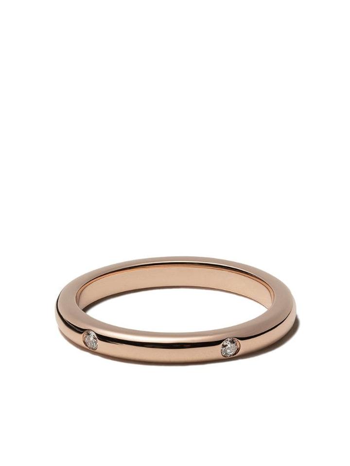 Ef Collection 14kt Rose Gold Diamond Stack Ring