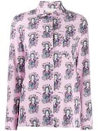 La Doublej Demeter Print Long Sleeve Shirt - Pink
