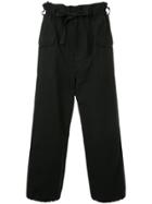 Sasquatchfabrix. Slouched Waist-tie Trousers - Black