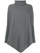 N.peal Roll Neck Poncho Jumper - Grey