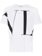 Valentino Large Vltn Logo Print Short Sleeve T-shirt - White