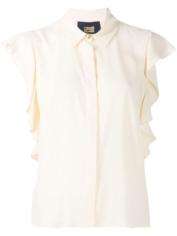 Cavalli Class Ruffled Sleeve Blouse - Neutrals