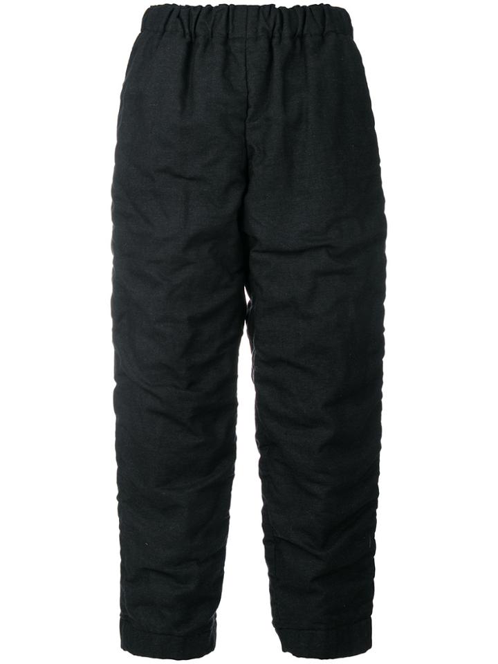 Comme Des Garçons Ruched Cropped Trousers - Blue
