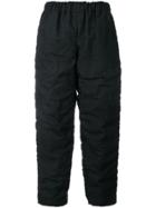Comme Des Garçons Ruched Cropped Trousers - Blue