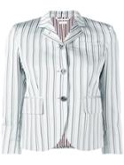 Thom Browne Stripe Silk Classic Sport Coat - Grey