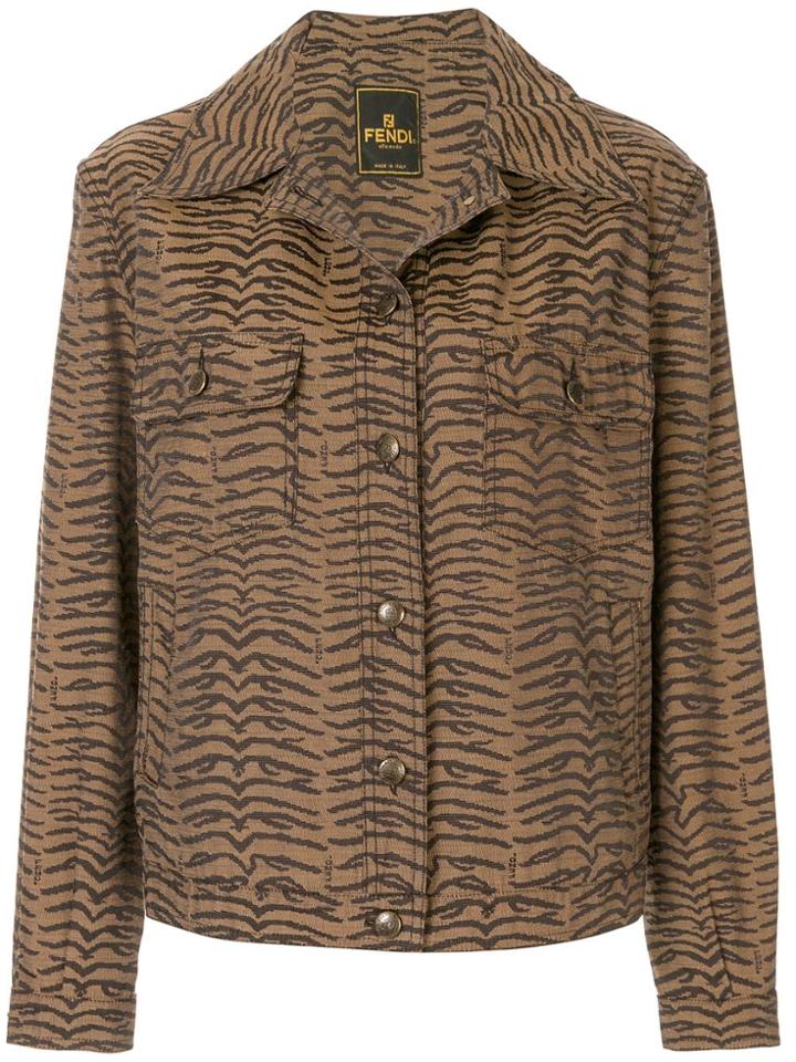 Fendi Pre-owned Zebra Pattern Long Sleeve Jacket - Brown