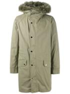 Yves Salomon Homme Raccoon Fur-trimmed Parka, Men's, Size: 52, Green, Racoon Fur/polyester/feather Down/cotton