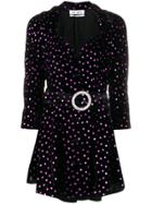 Attico Heart Print Mini Dress - Black