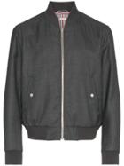 Thom Browne Engineered Wool Bomber Jacket - Grey
