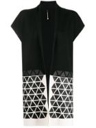 Pierantoniogaspari Colour-block Sleeveless Cardigan - Black