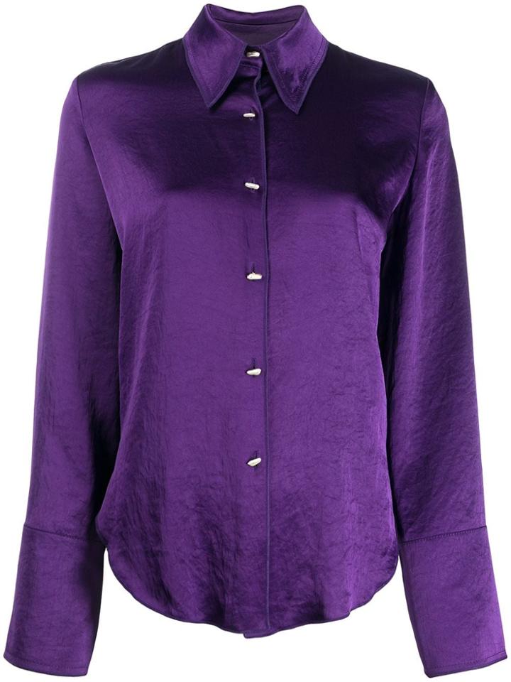Nanushka Curved Hem Blouse - Purple