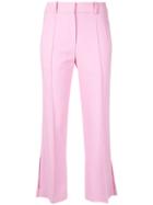 Khaite Cropped Side Slits Trousers - Pink