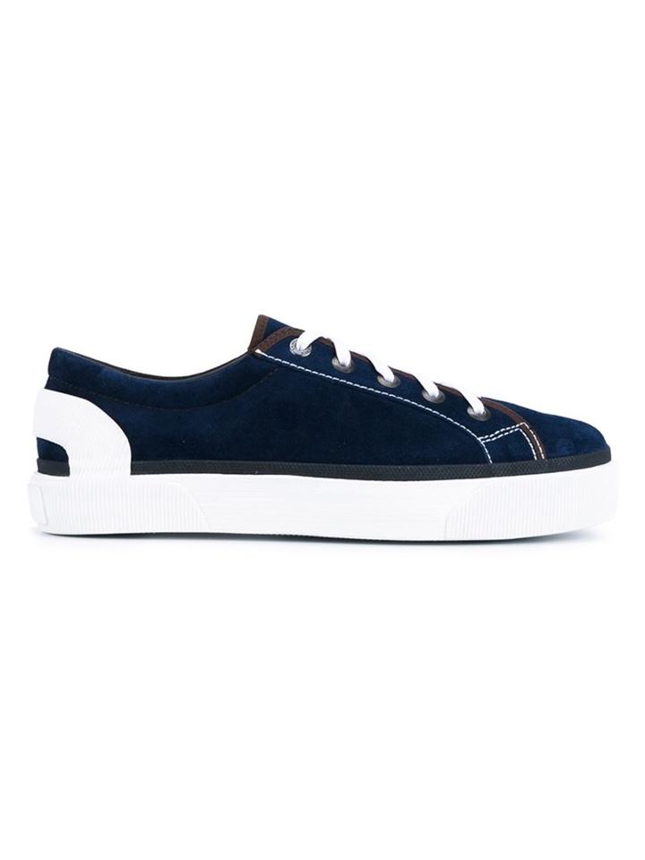 Lanvin Low Sneakers, Men's, Size: 10, Blue, Leather/suede/rubber