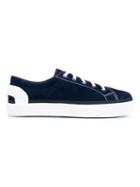 Lanvin Low Sneakers, Men's, Size: 10, Blue, Leather/suede/rubber