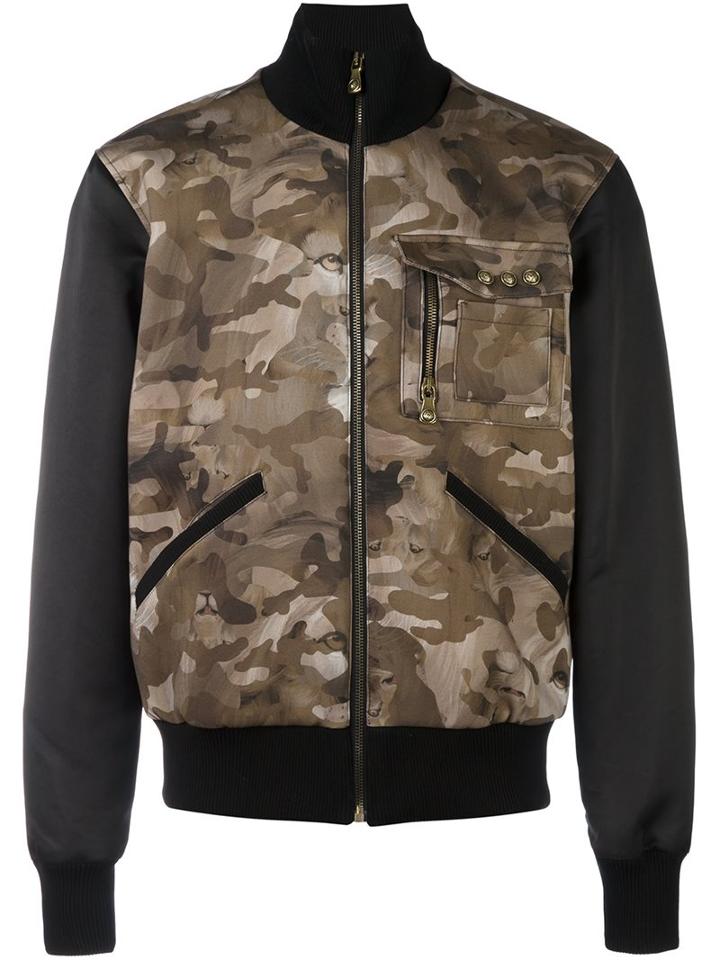 Versus Camouflage Print Bomber Jacket