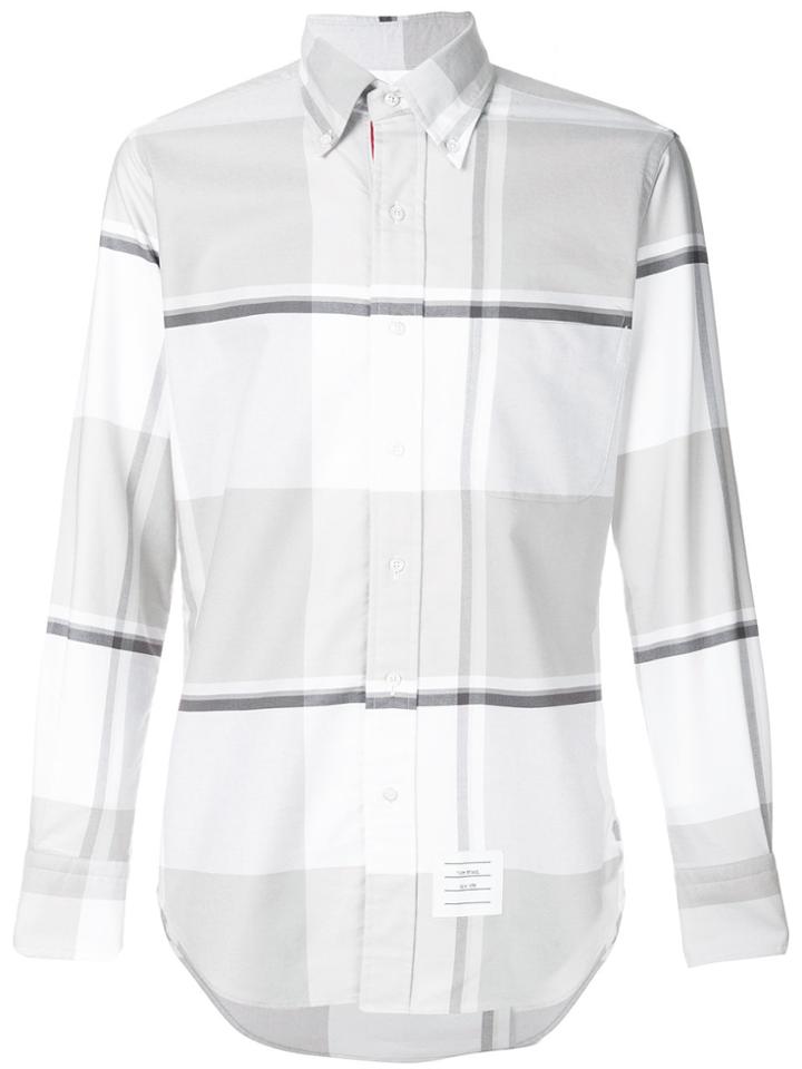 Thom Browne Oversized Repp Check Classic Long-sleeve Oxford Shirt -