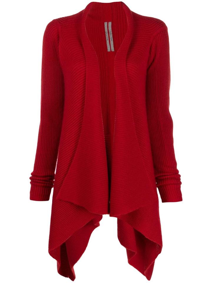 Rick Owens Ribbed Cardigan - Red