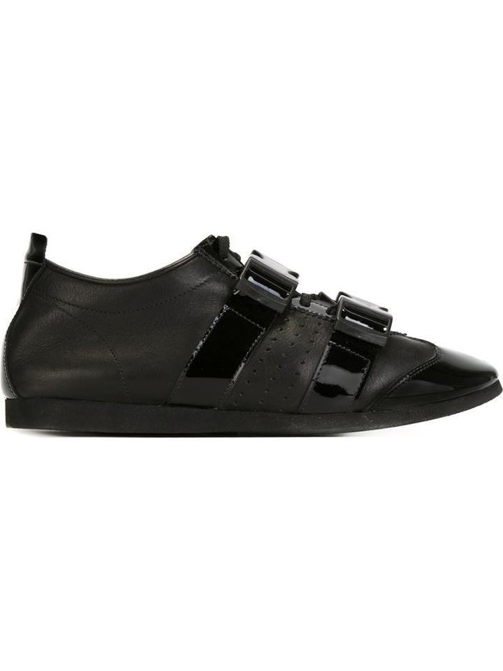 J.w. Anderson Multi Buckle Sneakers, Men's, Size: 44, Black, Calf Leather/leather/rubber
